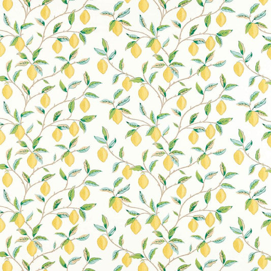 Lemon Tree Fabric - Lemon/Bayleaf - Morris & Co - 226909 - Premier Wallcovering