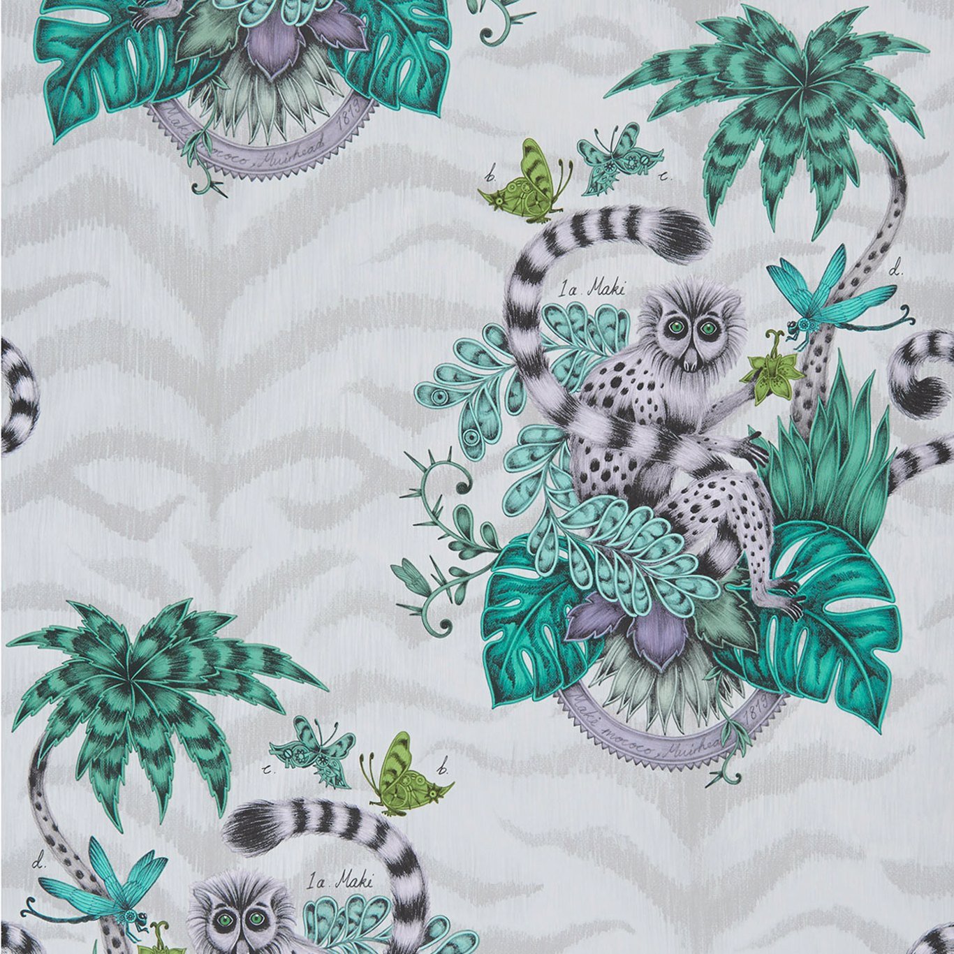 Lemur Wallpaper - Jungle - Clarke & Clarke - W0103/01 - Morris Wallpaper