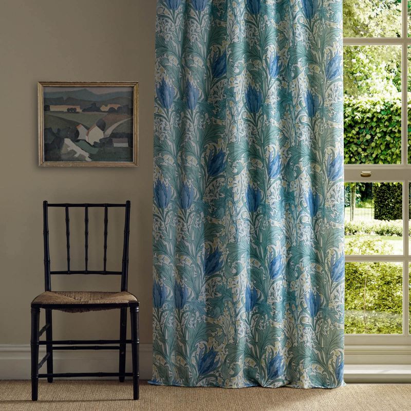 Lent Lily Fabric - Cornflower Blue - Morris & Co - 227380 - Morris Wallpaper