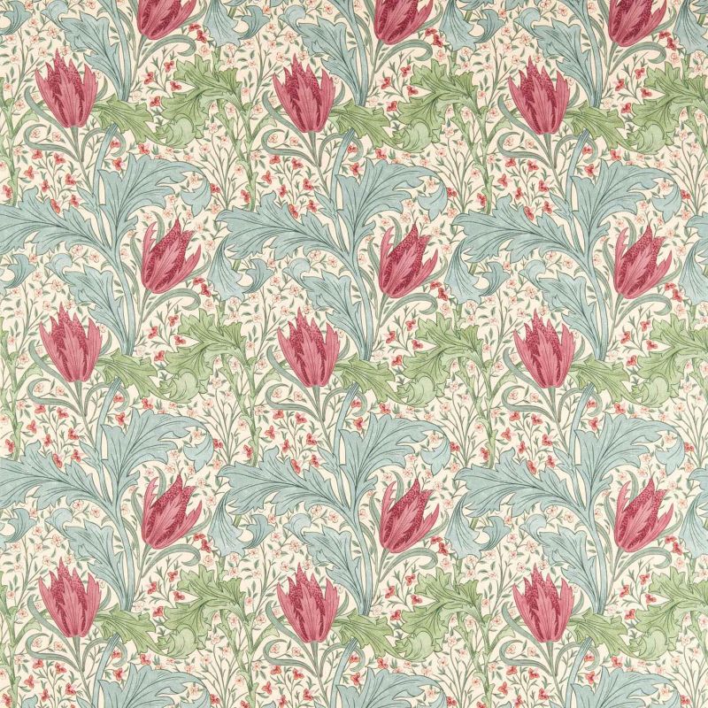 Lent Lily Fabric - Plum/Bayleaf - Morris & Co - 227379 - Morris Wallpaper