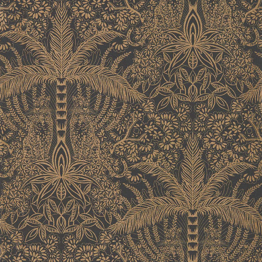 Leopardo Wallpaper - Antique/Noir - Clarke & Clarke - W0141/01 - Morris Wallpaper