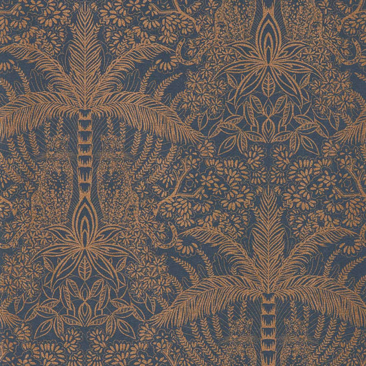 Leopardo Wallpaper - Copper/Midnight - Clarke & Clarke - W0141/02 - Morris Wallpaper