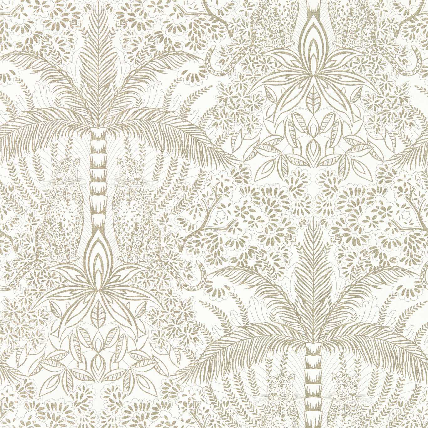 Leopardo Wallpaper - Gold/Ivory - Clarke & Clarke - W0141/03 - Morris Wallpaper