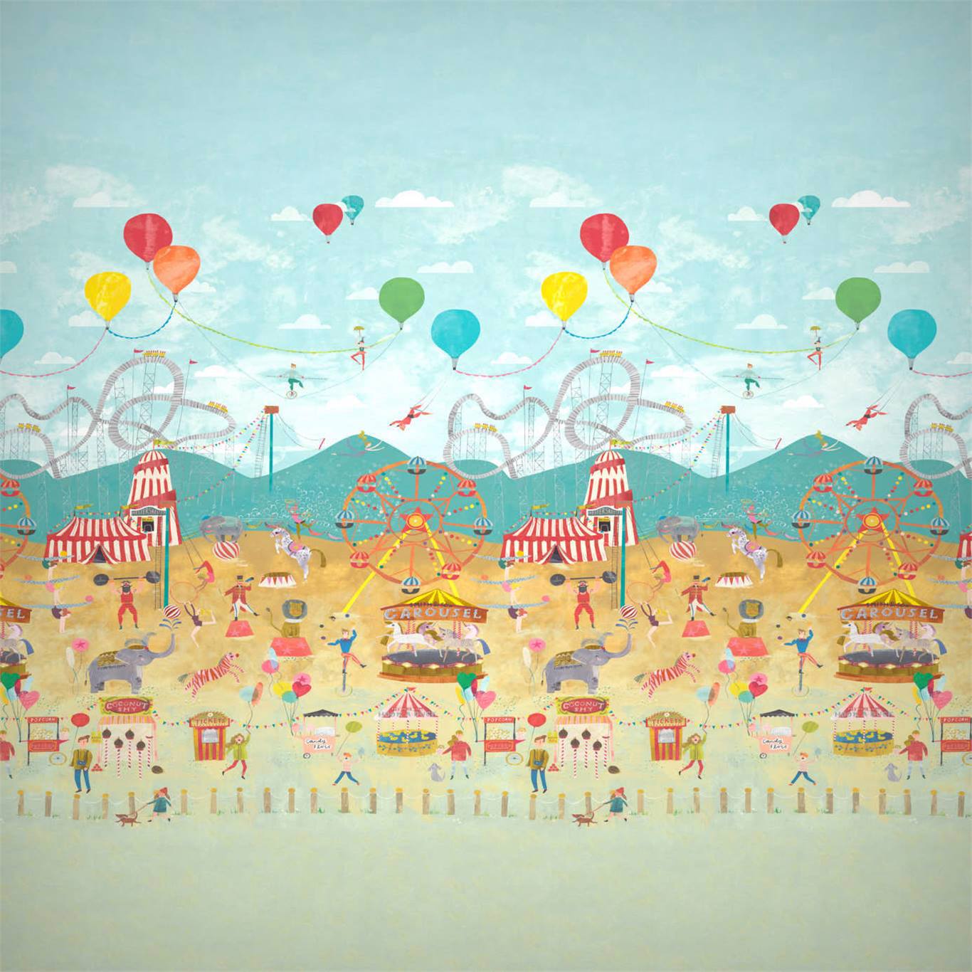Lifes a Circus Wallpaper - Carousel - Harlequin - HLTF112647 - Morris Wallpaper