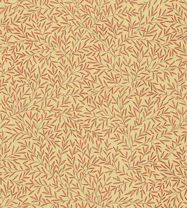 Lily Leaf Wallpaper - Red - DMCW210444 - Morris & Co - Morris Wallpaper