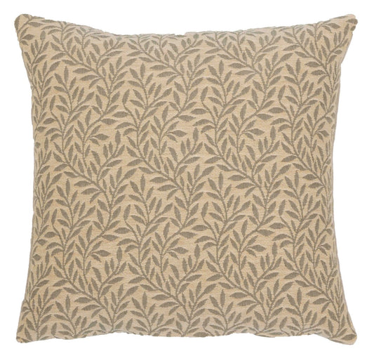 Lily Leaves Cushion with Feather Filler - Hines - 714M - Morris Wallpaper