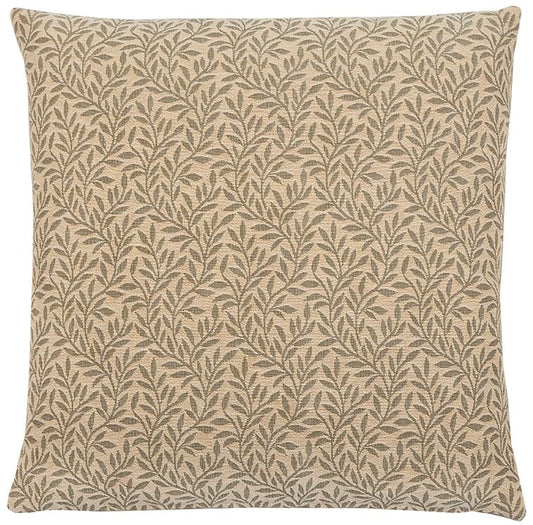Lily Leaves Tapestry Cushion with Feather Filler - Hines - 714 - Morris Wallpaper