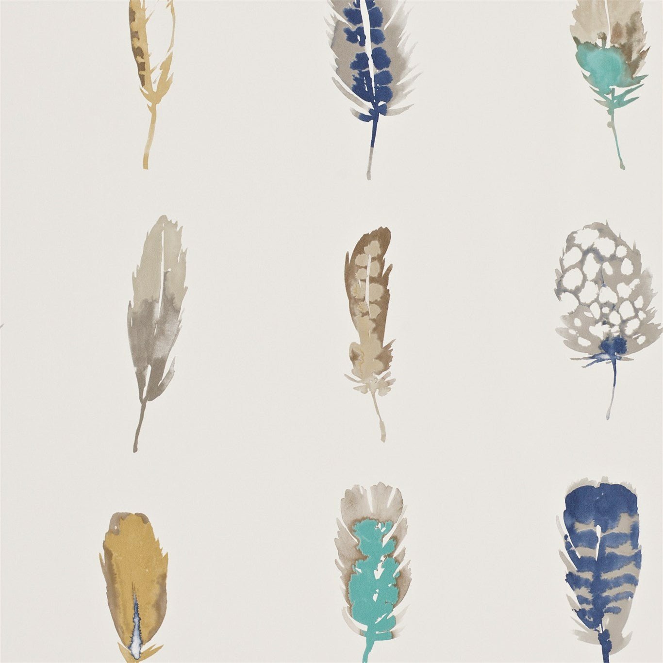 Limosa Wallpaper - Indigo / Mustard / Stone - Harlequin - HAMA111075 - Morris Wallpaper