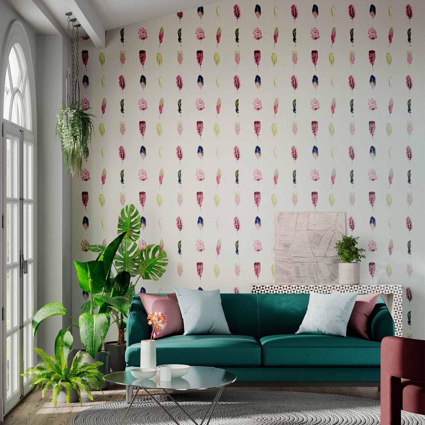 Limosa Wallpaper - Loganberry / Raspberry / Olive - Harlequin - HAMA111076 - Morris Wallpaper