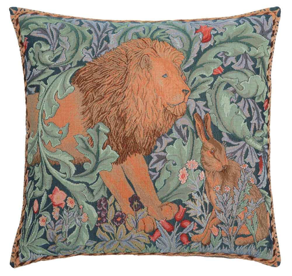 Lion & Hare Regular Cushion with Feather Filler - Hines - 941 - Morris Wallpaper