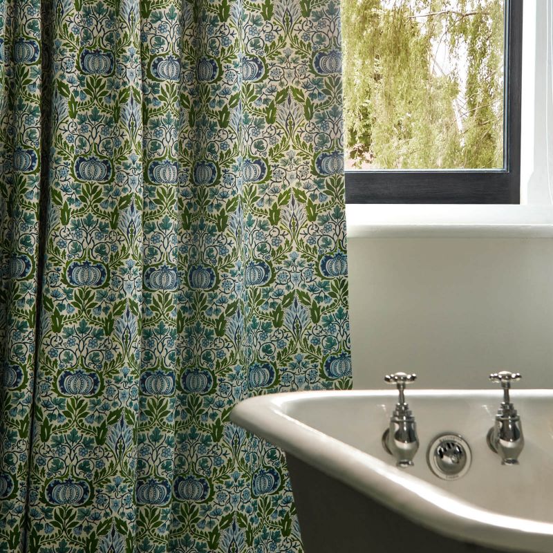 Little Chintz Fabric - Blue/Fennel - Morris & Co - 226406 - Premier Wallcovering