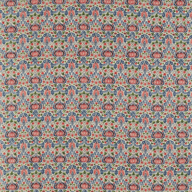 Little Chintz Fabric - Indigo/Carmine - Morris & Co - 226407 - Premier Wallcovering