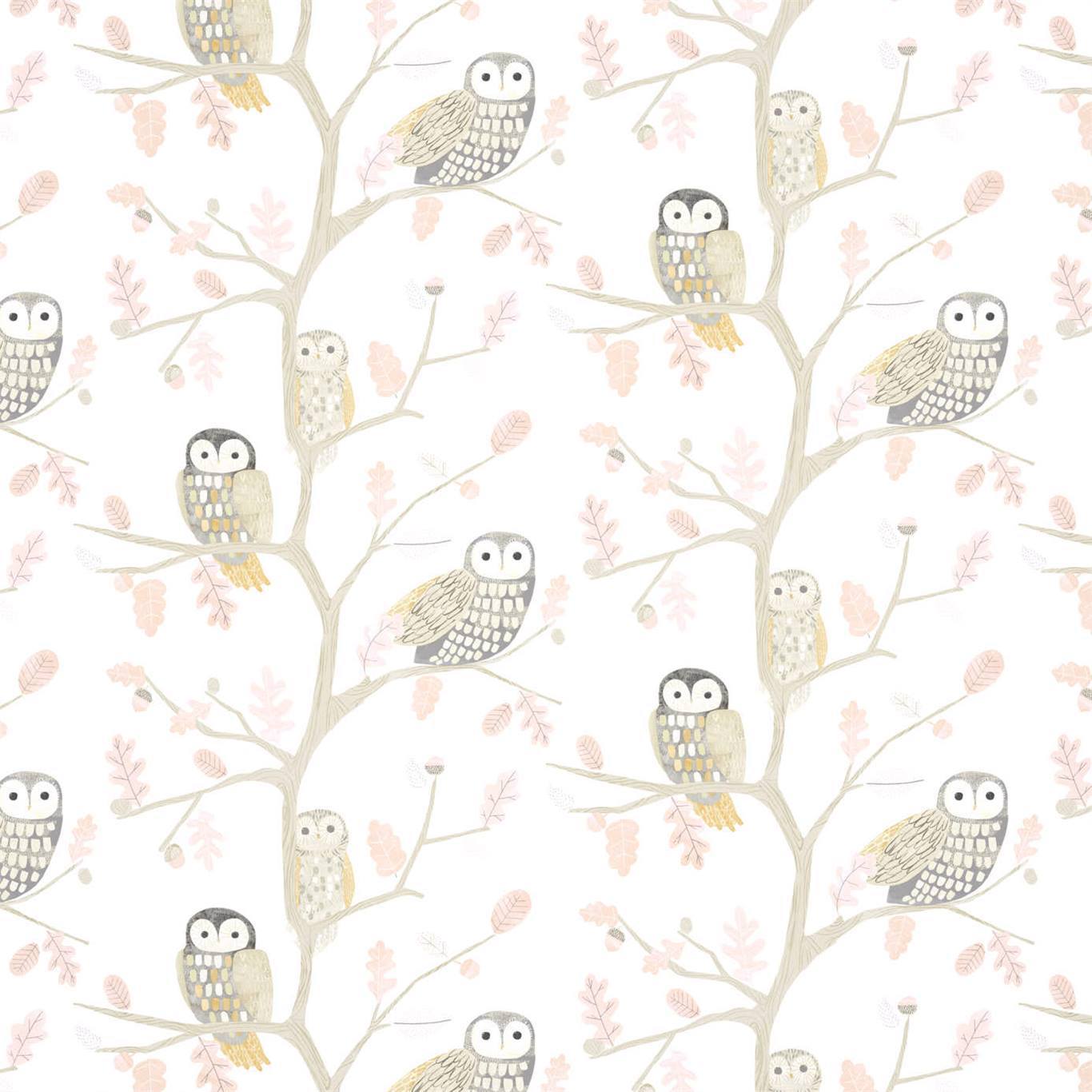 Little Owls Wallpaper - Powder - Harlequin - HLTF112628 - Morris Wallpaper