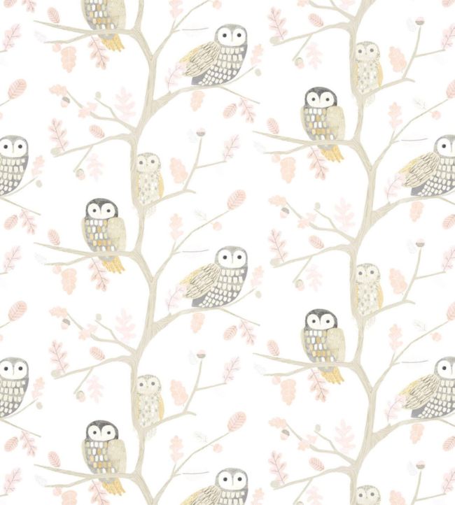 Little Owls Wallpaper - Powder - HLTF112628 - Harlequin - Morris Wallpaper