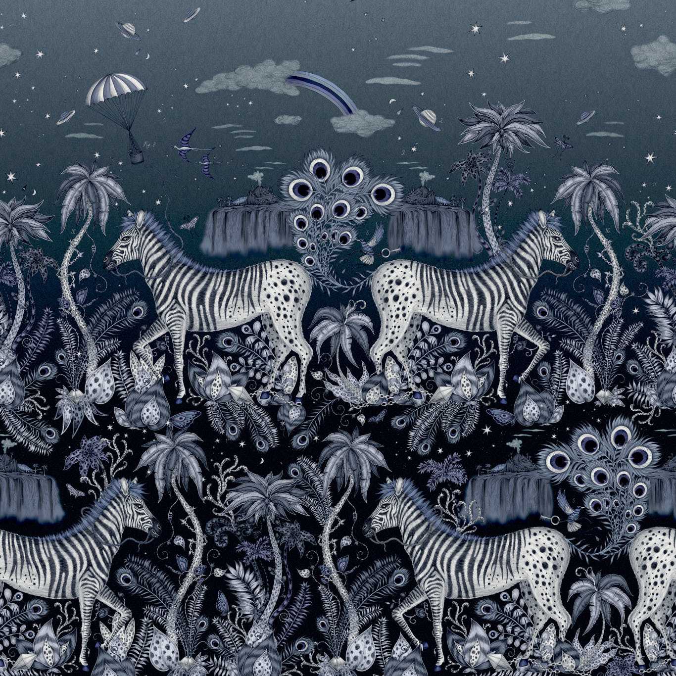 Lost Adventure Wallpaper - Midnight - Clarke & Clarke - W0201/01 - Morris Wallpaper