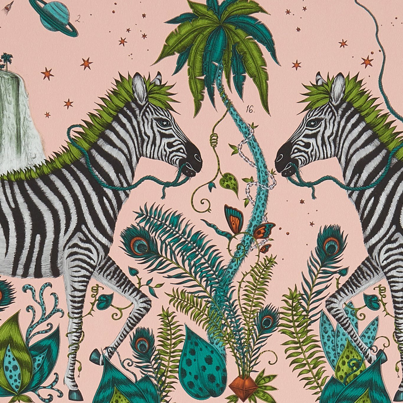 Lost World Wallpaper - Pink - Clarke & Clarke - W0117/04 - Morris Wallpaper