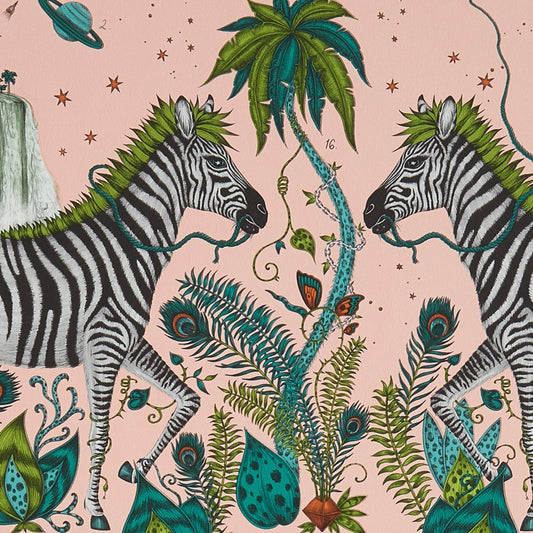 Lost World Wallpaper - Pink - Clarke & Clarke - W0117/04 - Morris Wallpaper