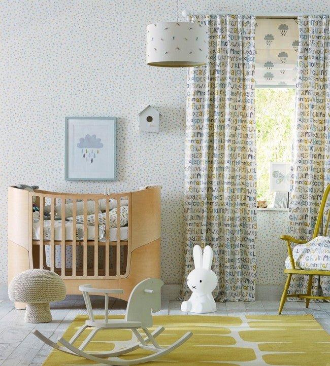 Lots Of Dots Wallpaper - Pistachio / Pimento / Denim - NSCK111282 - Scion