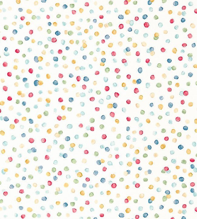 Lots Of Dots Wallpaper - Pistachio / Pimento / Denim - NSCK111282 - Scion