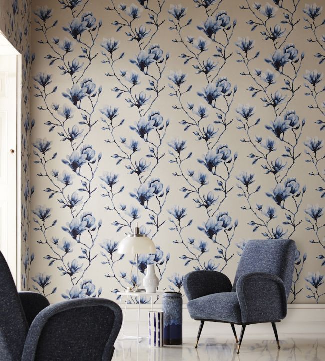 Lotus Wallpaper - Indigo - HMOW110881 - Harlequin - Morris Wallpaper