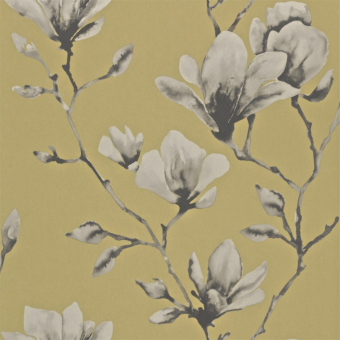 Lotus Wallpaper - Mustard - Harlequin - HMOW110879 - Morris Wallpaper