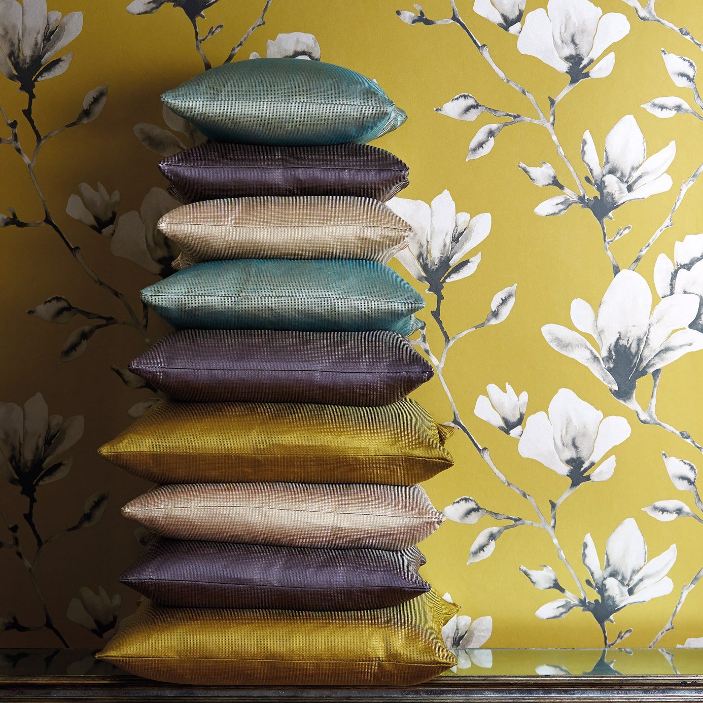 Lotus Wallpaper - Mustard - Harlequin - HMOW110879 - Morris Wallpaper