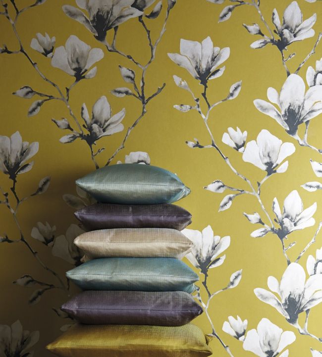 Lotus Wallpaper - Mustard - HMOW110879 - Harlequin - Morris Wallpaper