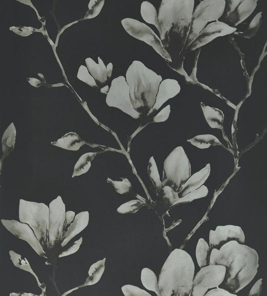 Lotus Wallpaper - Onyx/Silver - HTEW112602 - Harlequin - Morris Wallpaper