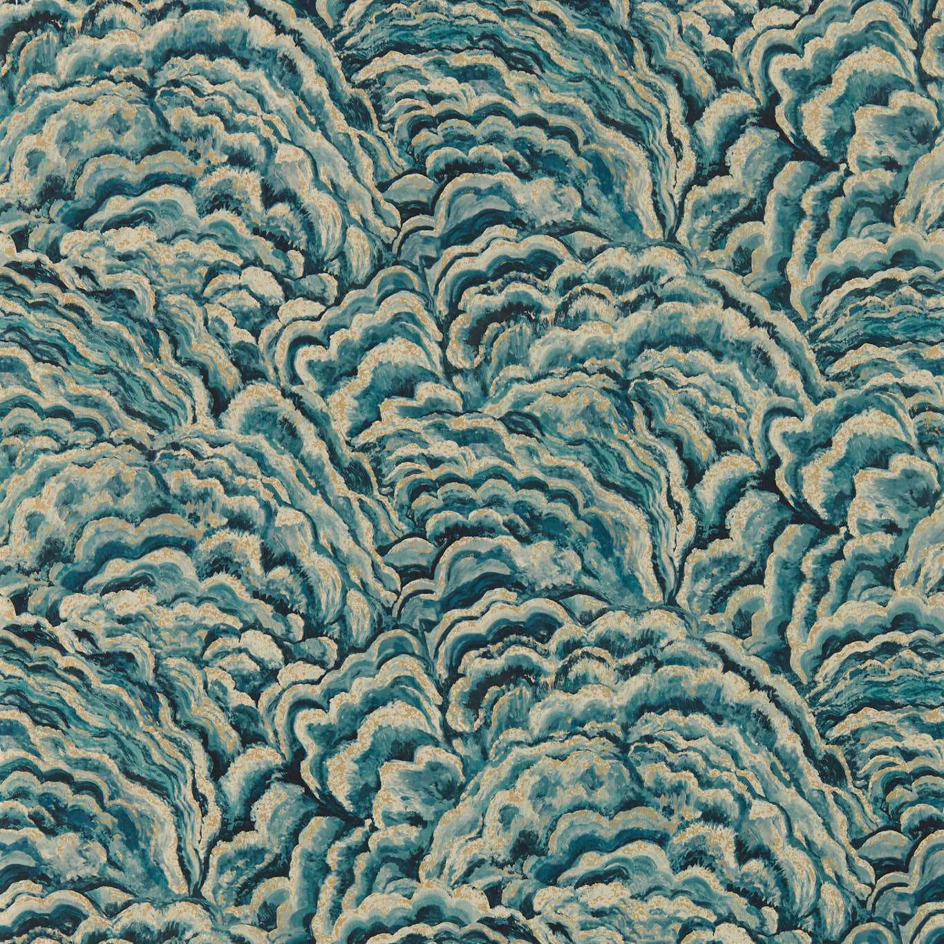 Lumino Wallpaper - Kingfisher/Gilver - Clarke & Clarke - W0142/03 - Morris Wallpaper