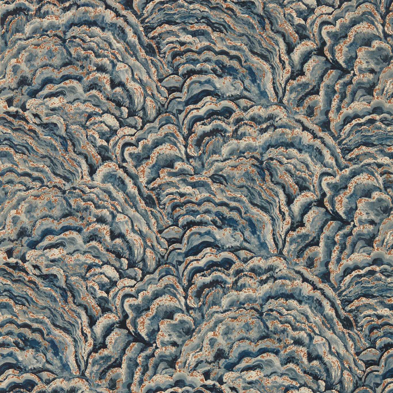 Lumino Wallpaper - Midnight/Copper - Clarke & Clarke - W0142/04 - Morris Wallpaper