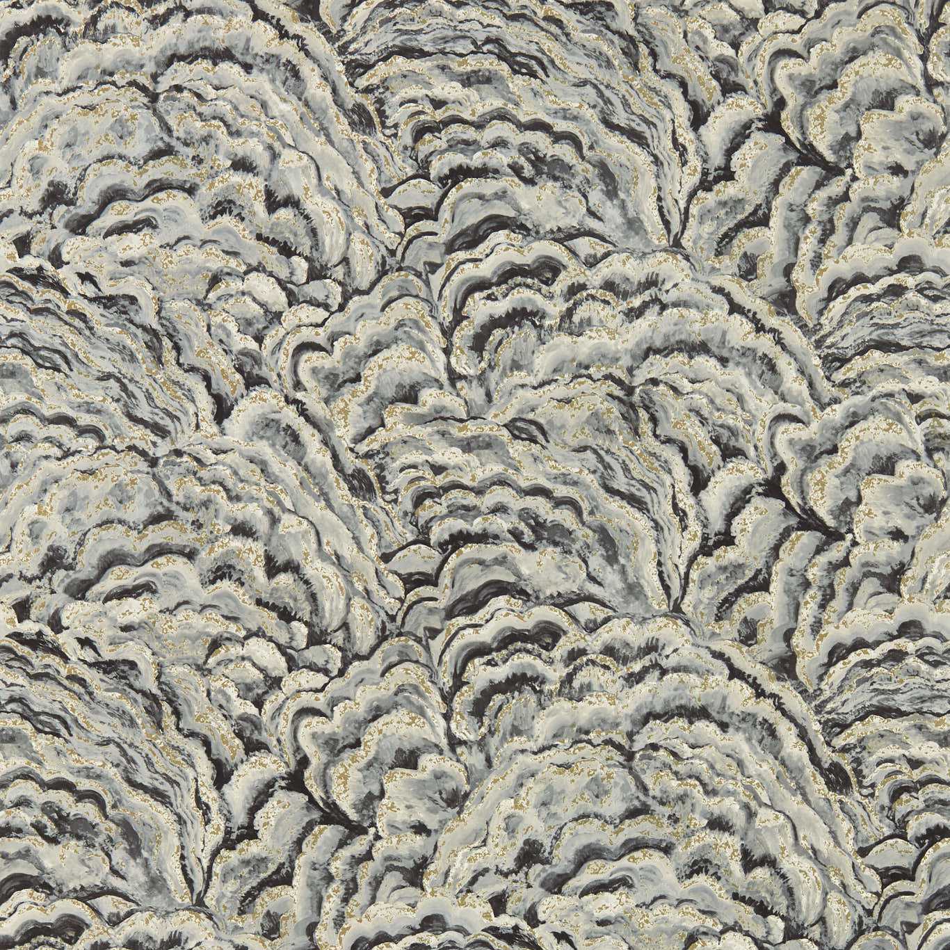 Lumino Wallpaper - Noir/Gilver - Clarke & Clarke - W0142/05 - Morris Wallpaper