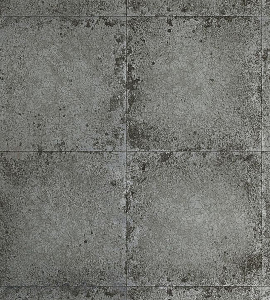 Lustre Tile Wallpaper - Pewter - ZQUA310983 - Zoffany - Morris Wallpaper