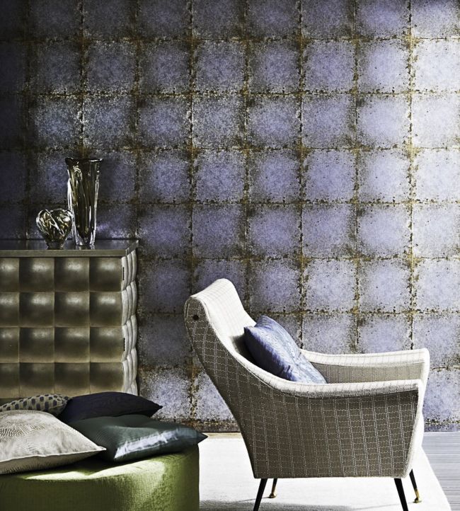 Lustre Tile Wallpaper - Silver - ZQUA310982 - Zoffany - Morris Wallpaper