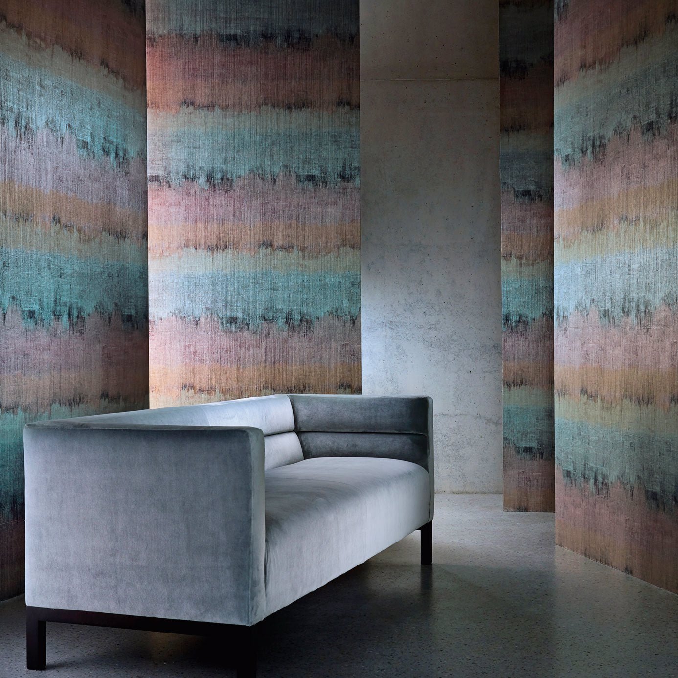Lustre Wallpaper - Topaz/Argent - Harlequin - EDEF111621 - Morris Wallpaper