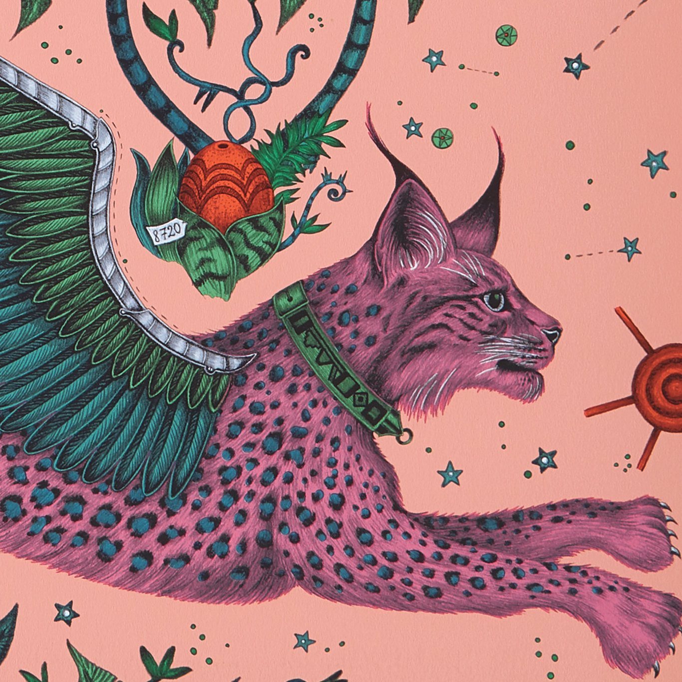 Lynx Wallpaper - Coral - Clarke & Clarke - W0118/01 - Morris Wallpaper