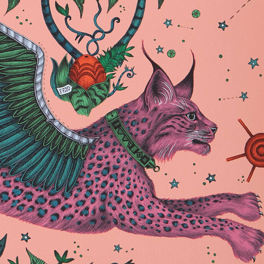 Lynx Wallpaper - Coral - Clarke & Clarke - W0118/01 - Morris Wallpaper