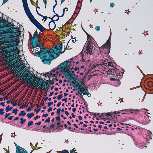 Lynx Wallpaper - Magenta - Clarke & Clarke - W0118/03 - Morris Wallpaper