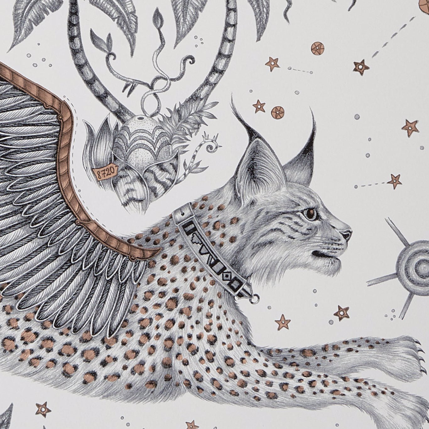 Lynx Wallpaper - Nude - Clarke & Clarke - W0118/04 - Morris Wallpaper
