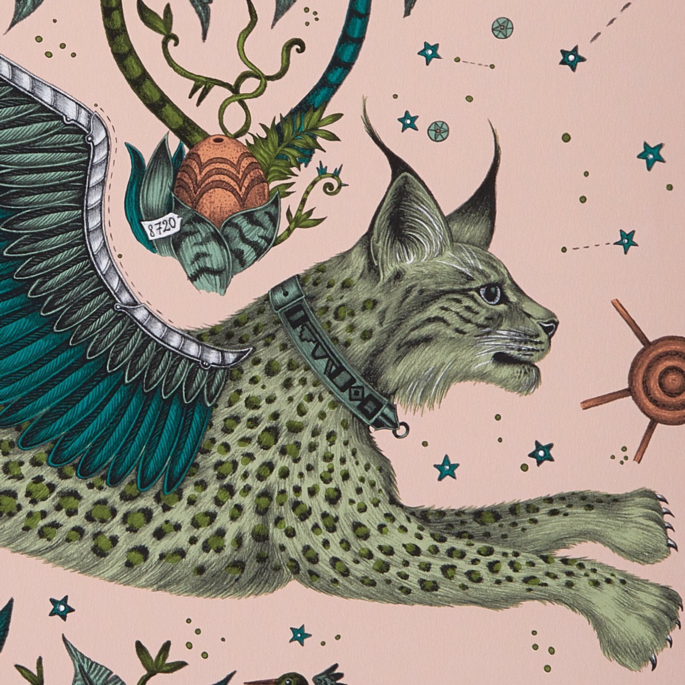 Lynx Wallpaper - Pink - Clarke & Clarke - W0118/05 - Morris Wallpaper