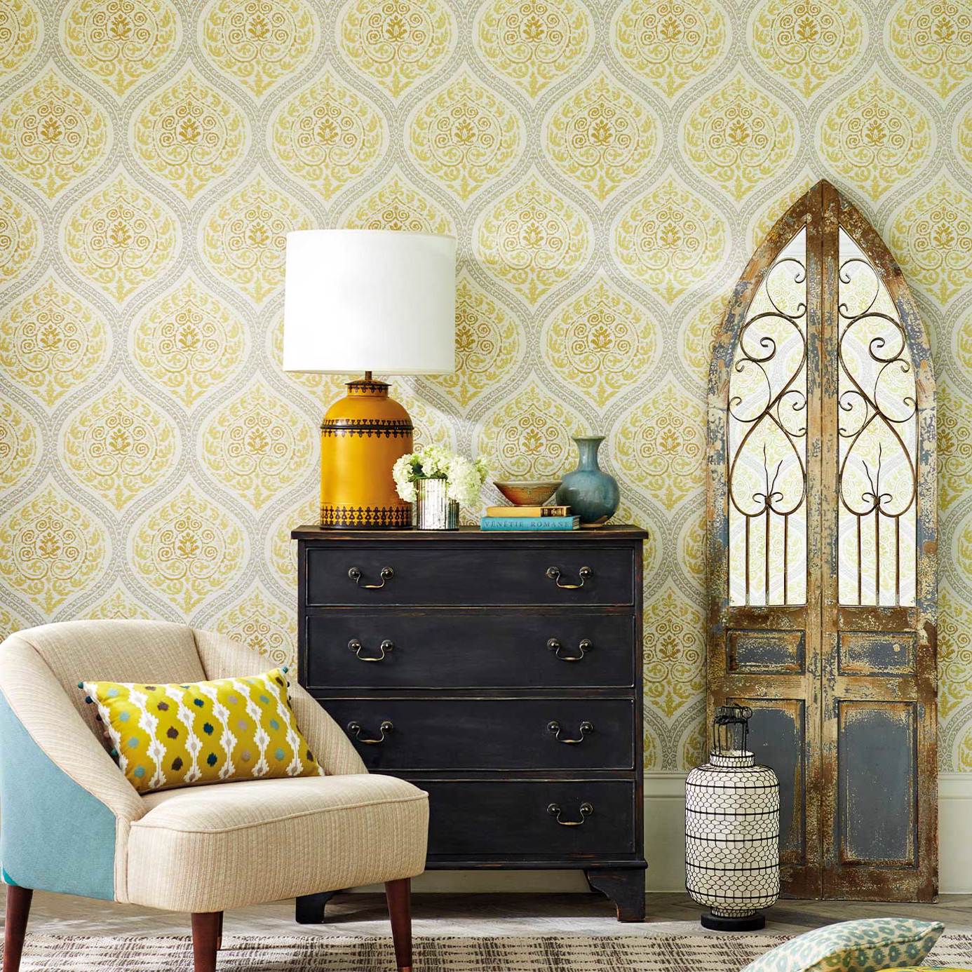 Madurai Wallpaper - Indigo - Sanderson - DCPW216754 - Morris Wallpaper