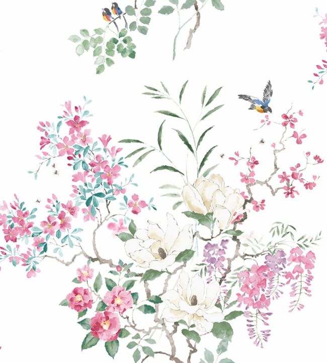 Magnolia & Blossom Panel A Wallpaper - Blossom/Leaf - DWAP216305 - Sanderson - Morris Wallpaper