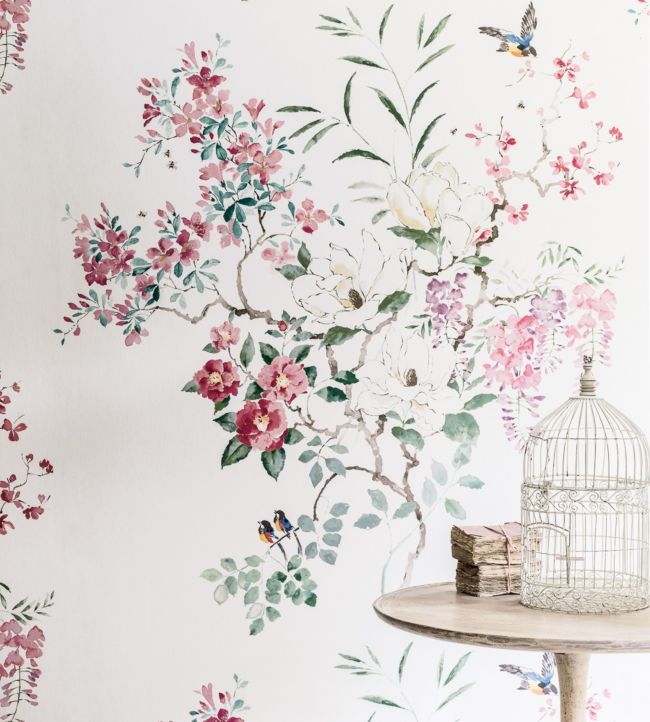 Magnolia & Blossom Panel B Wallpaper - Blossom/Leaf - DWAP216306 - Sanderson