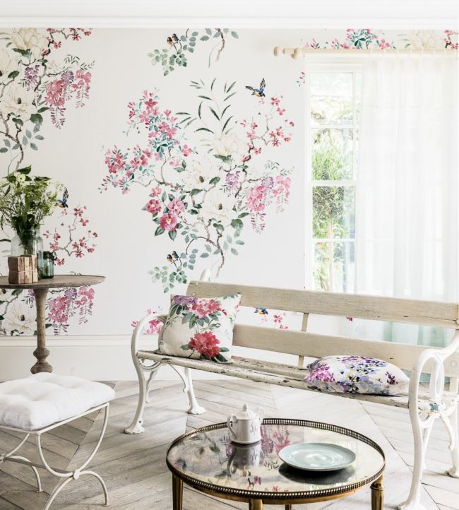 Magnolia & Blossom Panel B Wallpaper - Blossom/Leaf - DWAP216306 - Sanderson - Morris Wallpaper