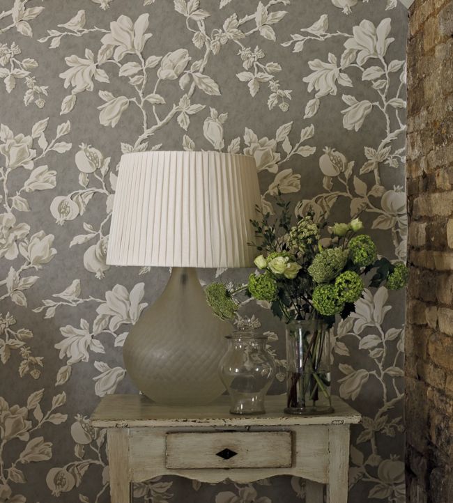 Magnolia & Pomegranate Wallpaper - Parchment/Milk - DWOW215723 - Sanderson - Morris Wallpaper