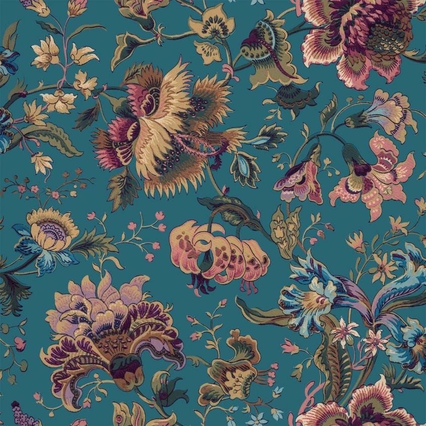 Majorelle Wallpaper - Azure - House of Hackney - 1-WA-MAJ-DI-AZU-XXX - Morris Wallpaper