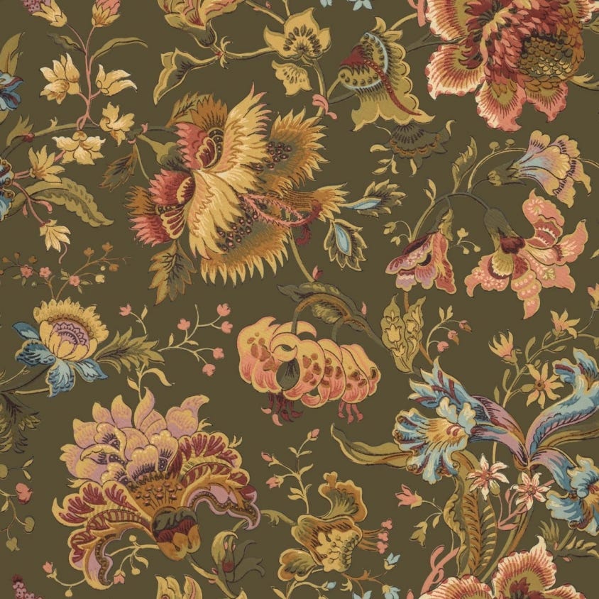 Majorelle Wallpaper - Moss-Green - House of Hackney - 1-WA-MAJ-DI-MOS-XXX - Morris Wallpaper