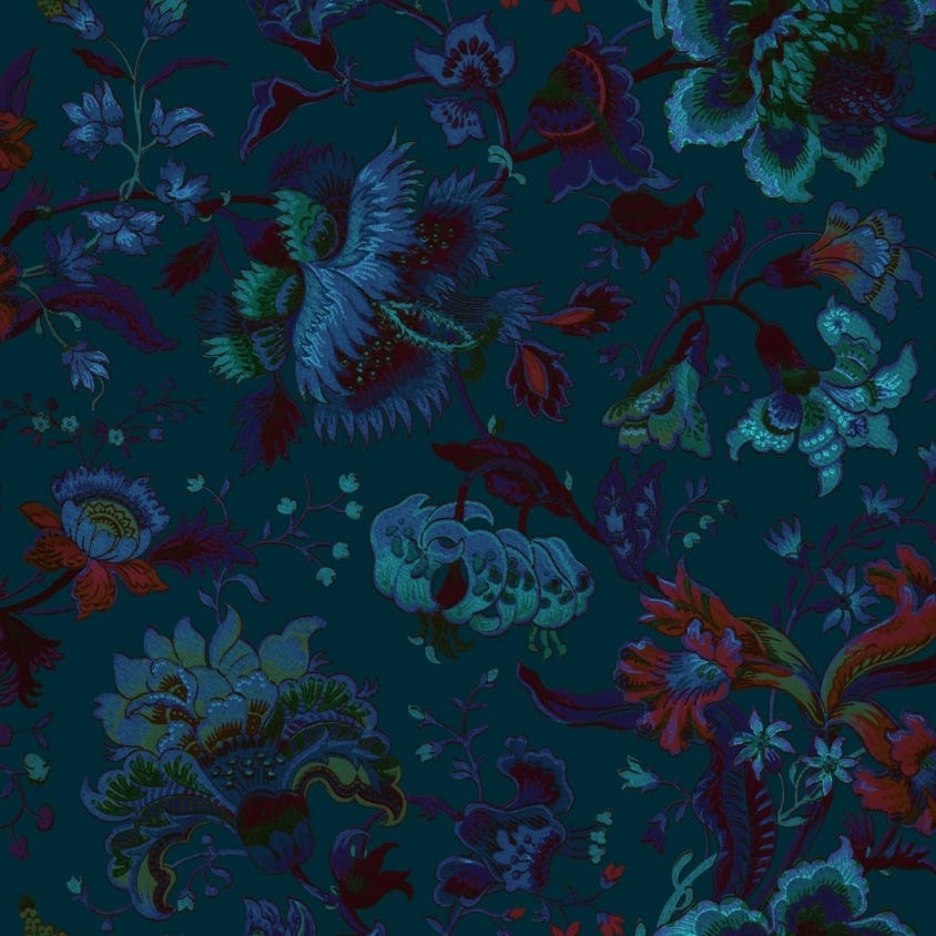 Majorelle Wallpaper - Petrol - House of Hackney - 1-WA-MAJ-DI-PET-XXX - Morris Wallpaper