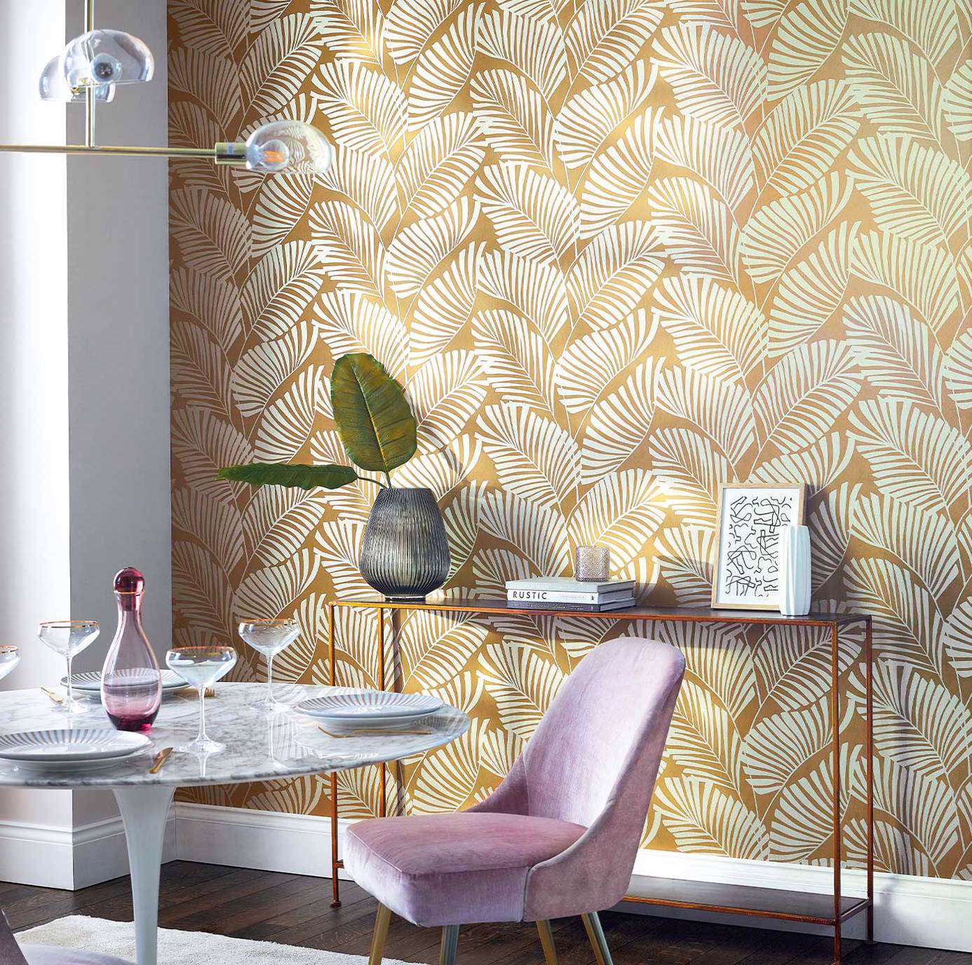 Mala Wallpaper - Ochre - Harlequin - HSAW112138 - Morris Wallpaper