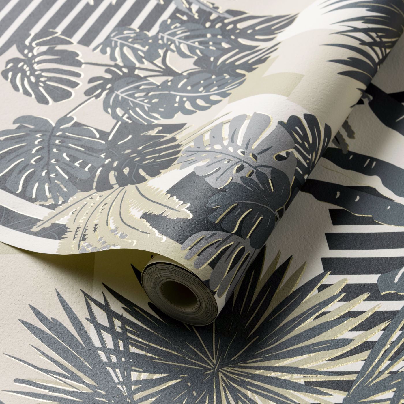 Malindi Wallpaper - Charcoal - Clarke & Clarke - W0186/01 - Morris Wallpaper