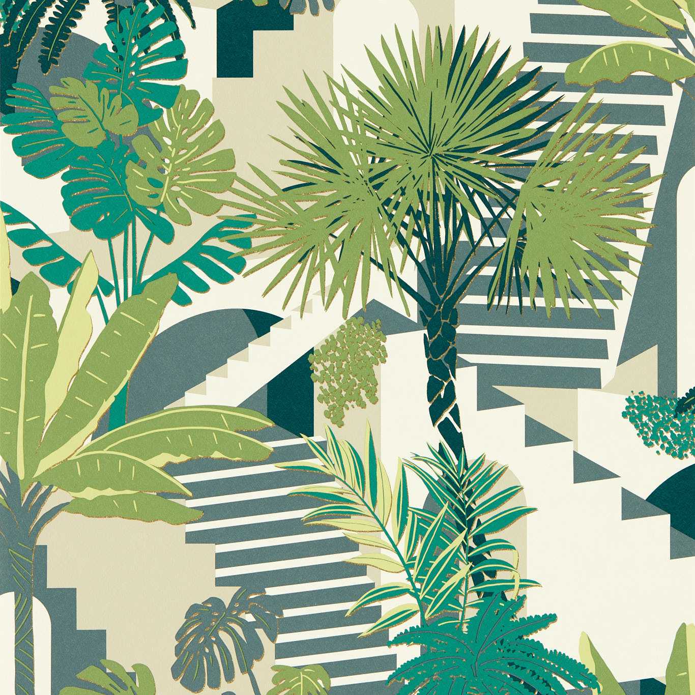 Malindi Wallpaper - Palm - Clarke & Clarke - W0186/03 - Morris Wallpaper
